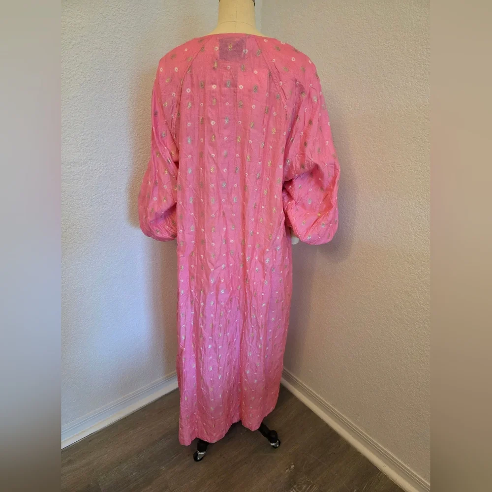 NWT La Carlia Bright Pink Silk Dress - Picture 7 of 10